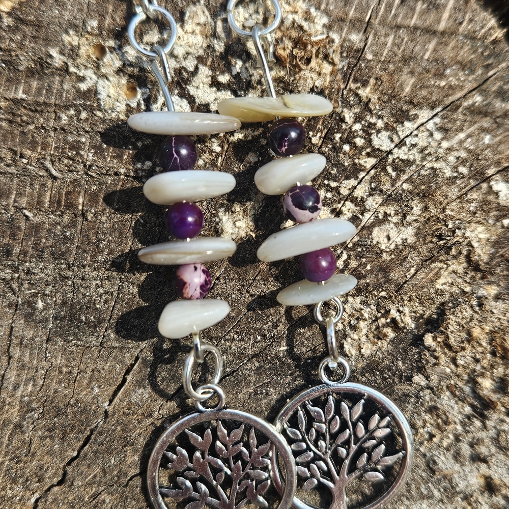 💜 Tree of Life Shell Earrings
